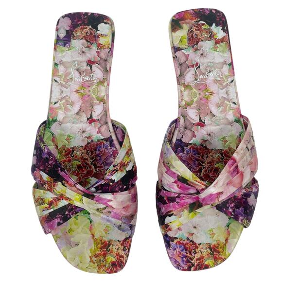 Christian Louboutin Nicol is Back Floral Satin Flat Slide Size 40 - Picture 7 of 16